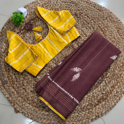 Saree With Stitched Blouse - (SIZE-38-42) -SWSB 581