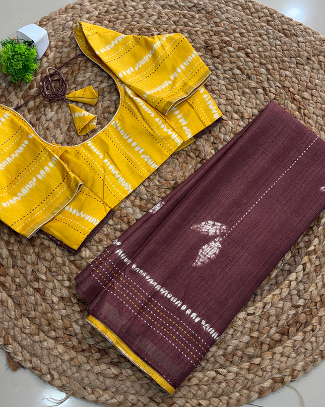 Saree With Stitched Blouse - (SIZE-38-42) -SWSB 581