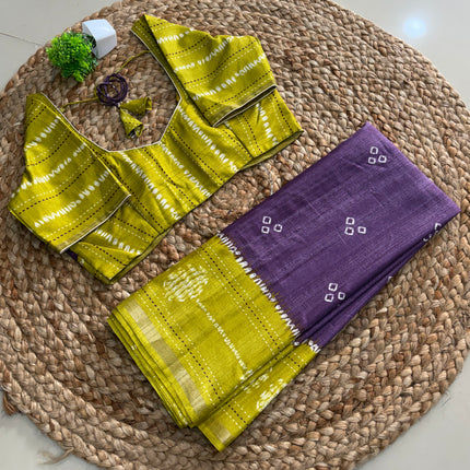 Saree With Stitched Blouse - (SIZE-38-42) - SWSB 583