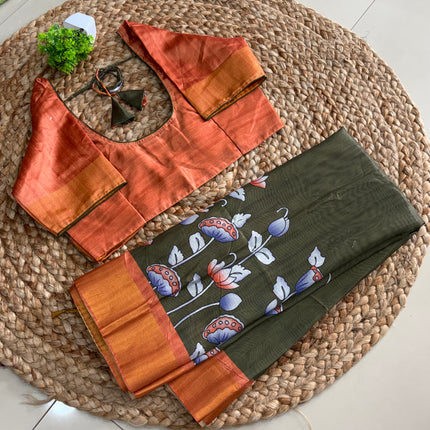 Saree With Stitched Blouse - (SIZE-38-42) - SWSB 576
