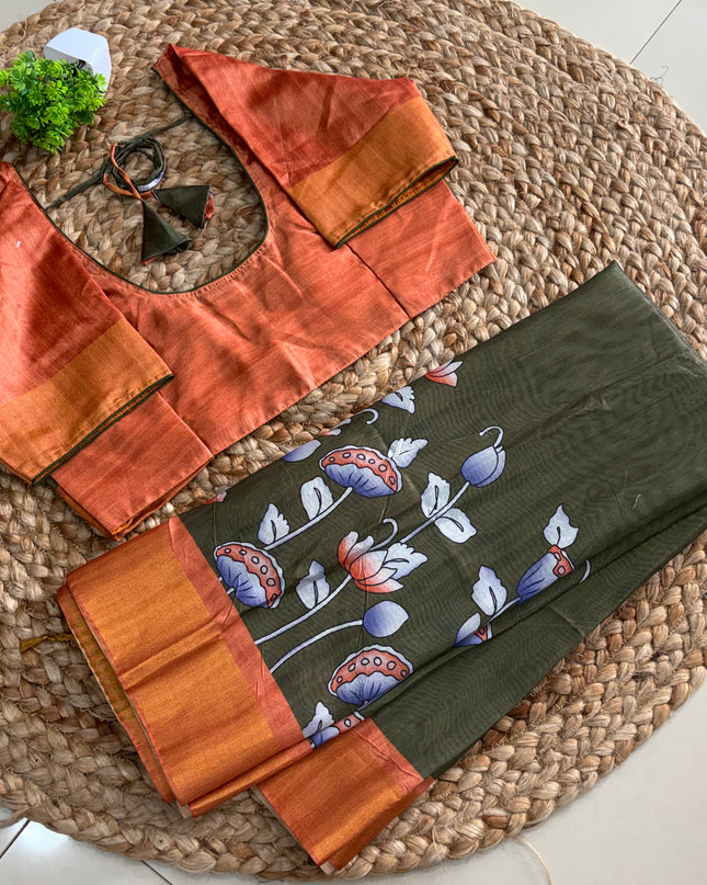 Saree With Stitched Blouse - (SIZE-38-42) - SWSB 576