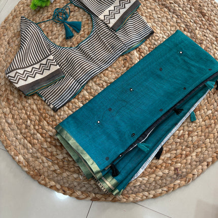 Saree With Stitched Blouse - (SIZE-38-42) - SWSB 589