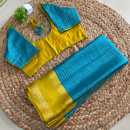 Saree With Stitched Blouse - (SIZE-38-42) - SWSB 573