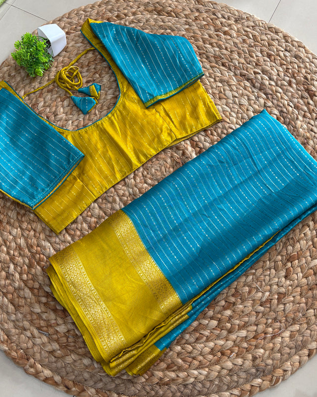 Saree With Stitched Blouse - (SIZE-38-42) - SWSB 573