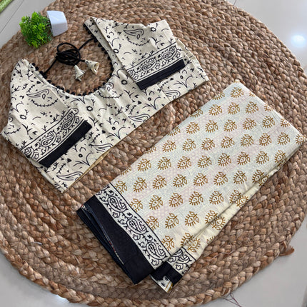 Saree With Stitched Blouse - (SIZE-38-42 - SWSB 572