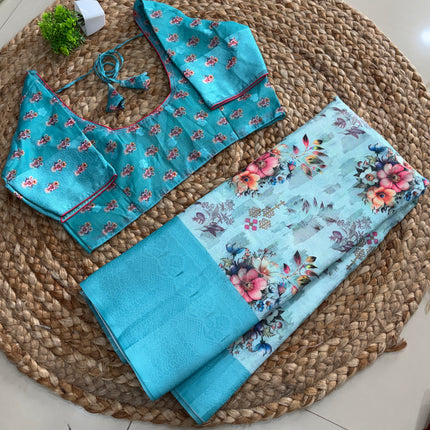 Saree With Stitched Blouse - (SIZE-38-42) - SWSB 591
