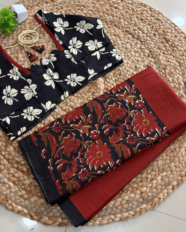 Saree With Stitched Blouse - (SIZE-38-42) - SWSB 570