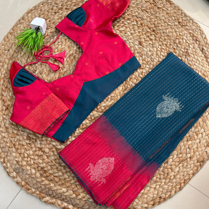 Saree With Stitched Blouse - (SIZE-38-42) - SWSB 598