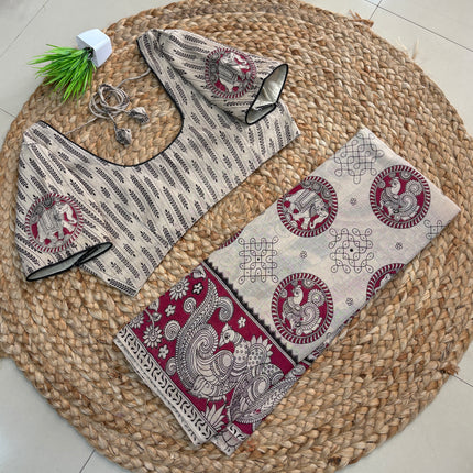 Saree With Stitched Blouse - (SIZE-38-42) - SWSB 617