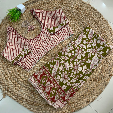 Saree With Stitched Blouse - (SIZE-38-42) - SWSB 621