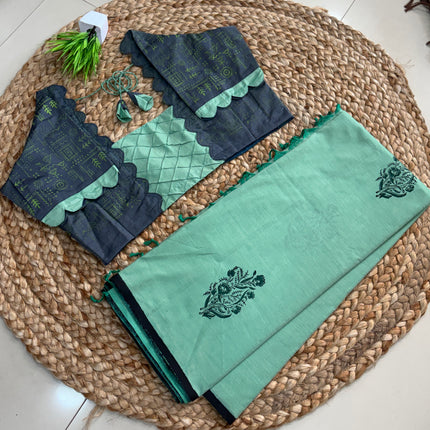 Saree with Stitched Blouse - (SIZE-42-46) - SWSB 628