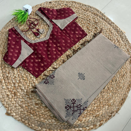 Saree with Stitched Blouse - (SIZE-40-44) - SWSB 629
