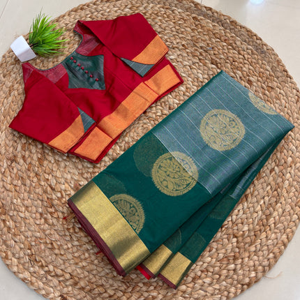 Saree With Stitched Blouse - (SIZE-36-40) - SWSB 644