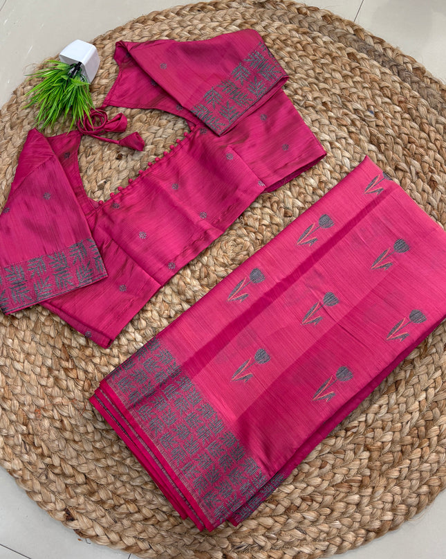 Saree With Stitched Blouse - (SIZE-42-46) - SWSB 640
