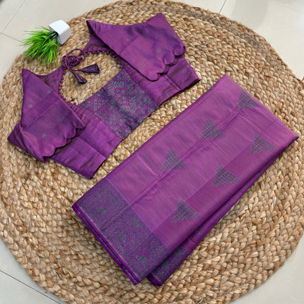 Saree With Stitched Blouse - (SIZE-40-44) - SWSB 647