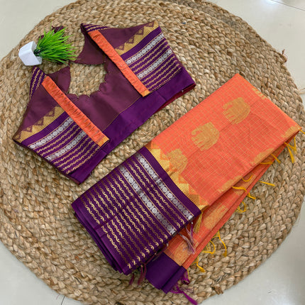 Saree With Stitched Blouse - (SIZE-40-44) - SWSB 646