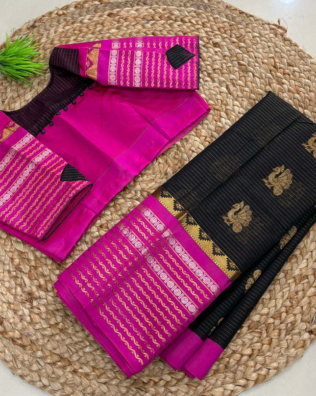 Saree With Stitched Blouse - (SIZE-40-44) - SWSB 645