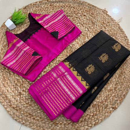 Saree With Stitched Blouse - (SIZE-40-44) - SWSB 645