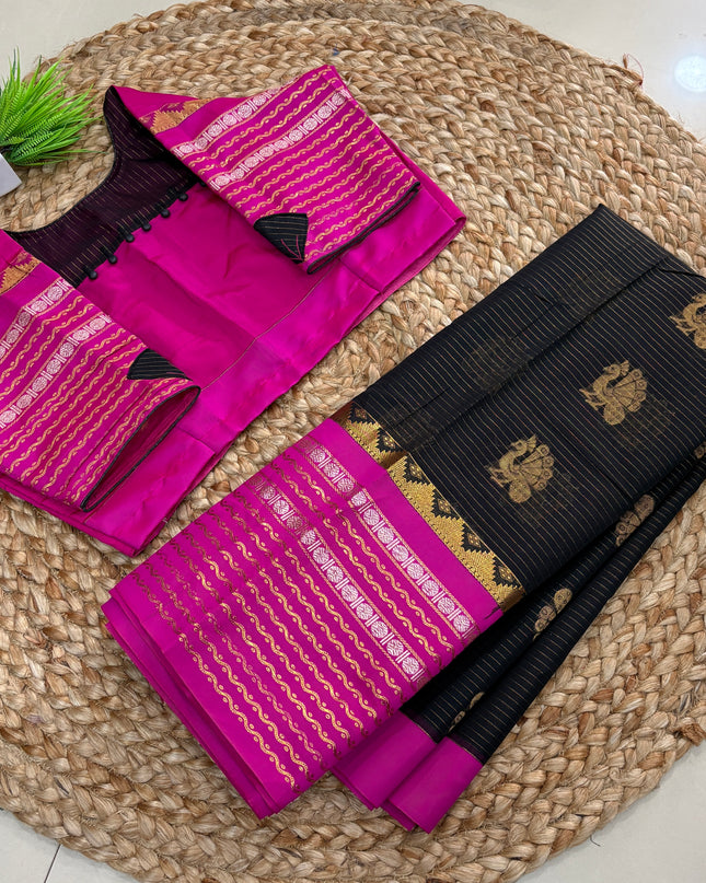 Saree With Stitched Blouse - (SIZE-40-44) - SWSB 645