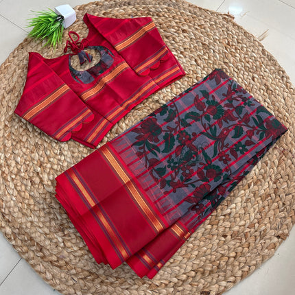 Saree With Stitched Blouse - (SIZE-36-40) - SWSB 642