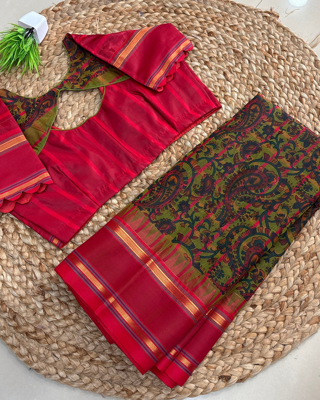 Saree With Stitched Blouse - (SIZE-38-42) - SWSB 638