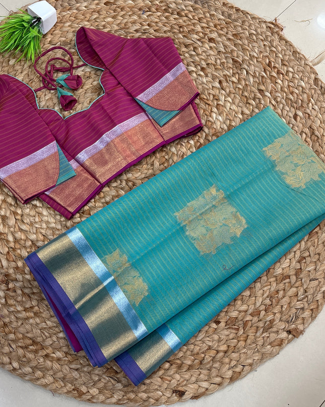 Saree With Stitched Blouse - (SIZE-34-38) - SWSB 633