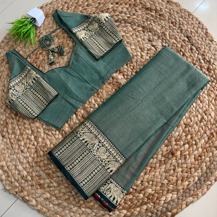 Saree with Stitched Blouse - (SIZE- 36 -38) - SWSB 650