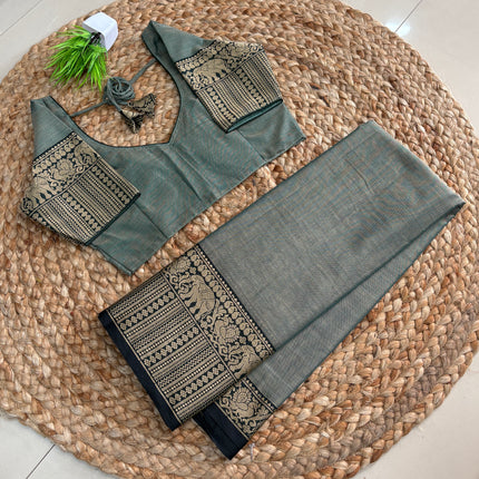 Saree with Stitched Blouse - (SIZE - 36 -38 ) - SWSB 651
