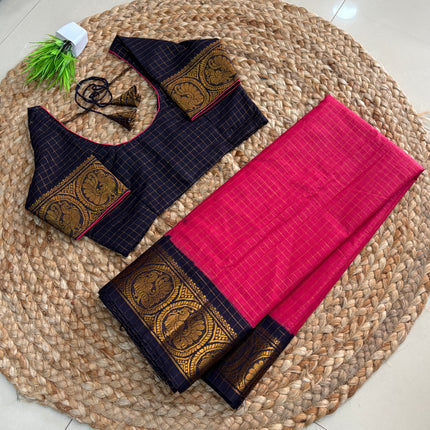 Saree with Stitched Blouse - (SIZE-34 - 38) - SWSB 652