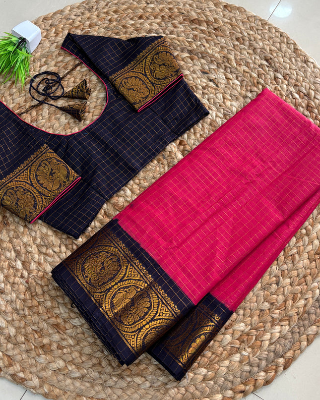 Saree with Stitched Blouse - (SIZE-34 - 38) - SWSB 652