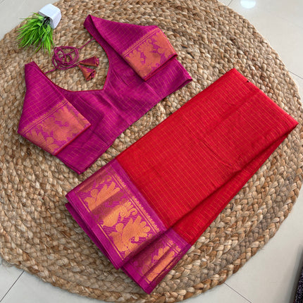 Saree with Stitched Blouse - (SIZE-36-40) - SWSB 653