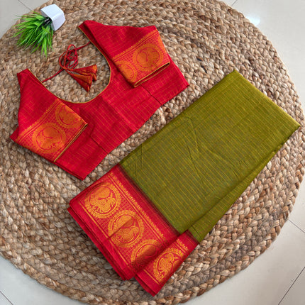 Saree with Stitched Blouse - (SIZE-36-40) - SWSB 654