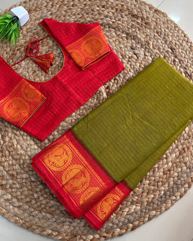 Saree with Stitched Blouse - (SIZE-36-40) - SWSB 654