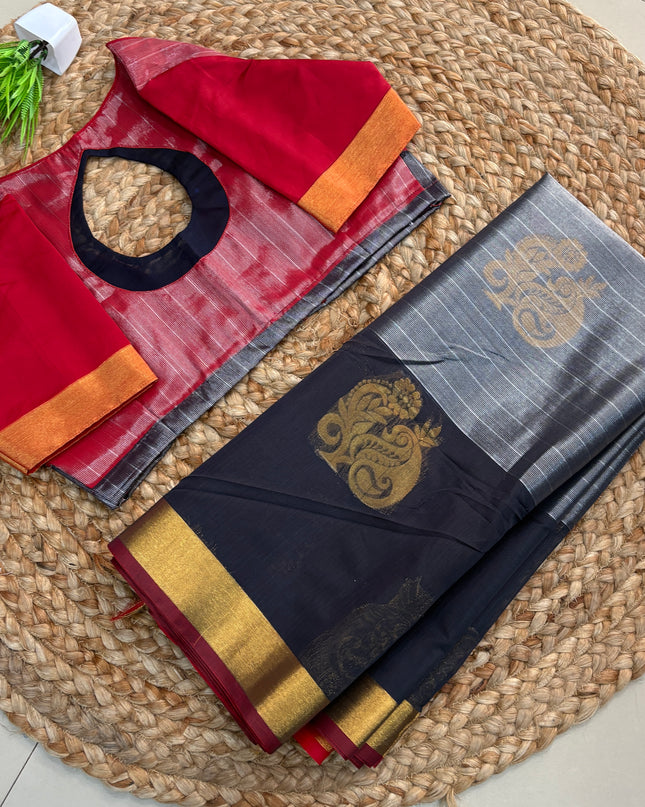 Saree With Stitched Blouse - (SIZE-38-42) - SWSB 659