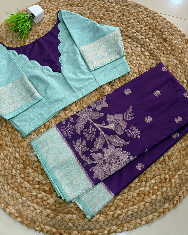 Saree With Stitched Blouse - (SIZE-38-42) - SWSB 657