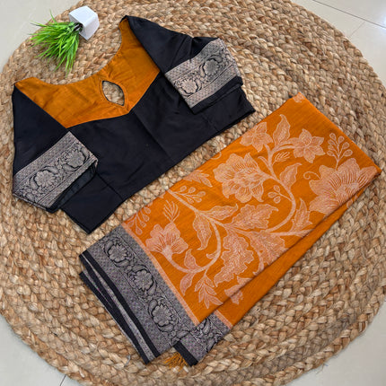 Saree With Stitched Blouse - (SIZE-36-40) - SWSB 656