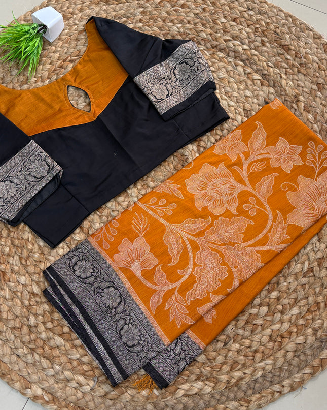 Saree With Stitched Blouse - (SIZE-36-40) - SWSB 656