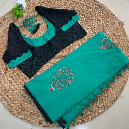 Saree With Stitched Blouse - (SIZE-40-44) - SWSB 669