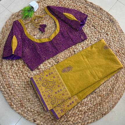Saree With Stitched Blouse - (SIZE-36-40) - SWSB 670