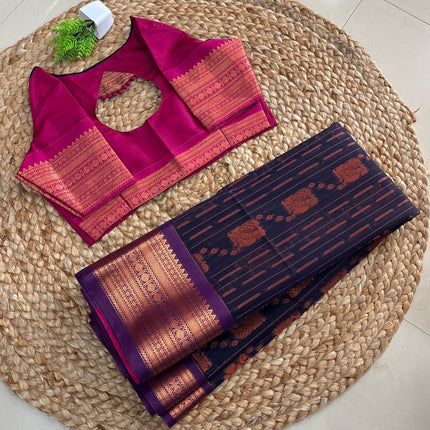 Saree With Stitched Blouse - (SIZE-36-40) - SWSB 671