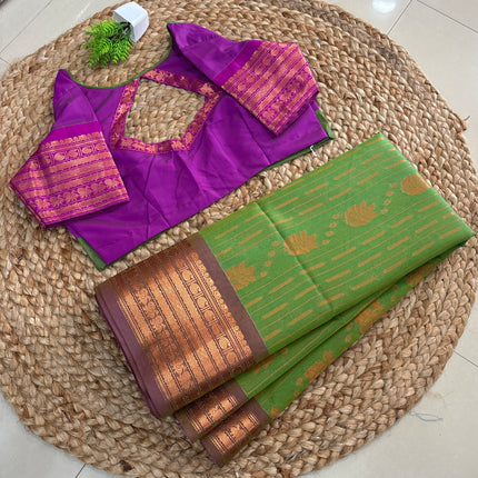 Saree With Stitched Blouse - (SIZE-38-42) - SWSB 674