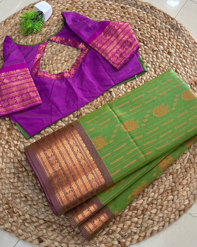 Saree With Stitched Blouse - (SIZE-38-42) - SWSB 674