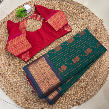 Saree With Stitched Blouse - (SIZE-38-42) - SWSB 673