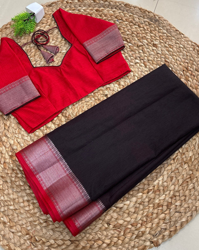 Saree With Stitched Blouse - (SIZE-34-38) - SWSB 666