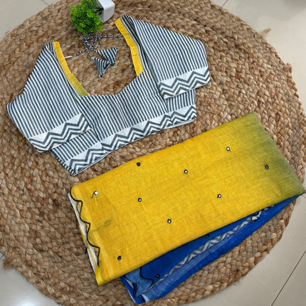 Saree With Stitched Blouse - (SIZE-34-38) - SWSB 682