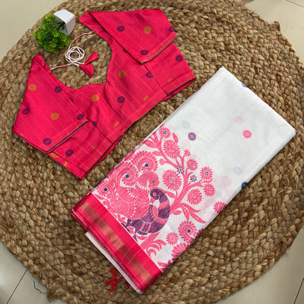 Saree With Stitched Blouse - (SIZE-34-38) - SWSB 688