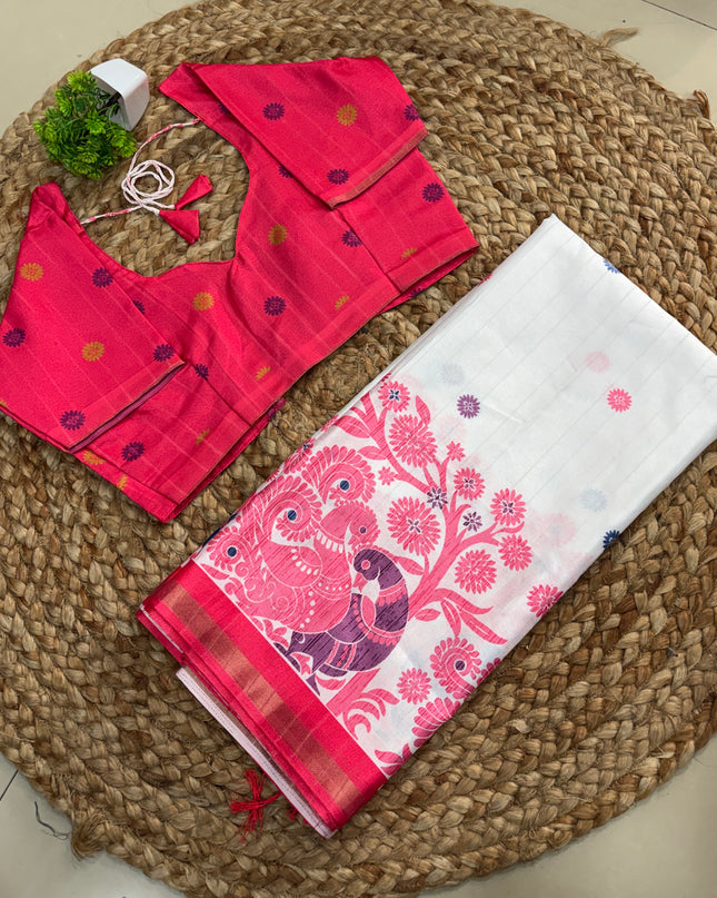 Saree With Stitched Blouse - (SIZE-34-38) - SWSB 688