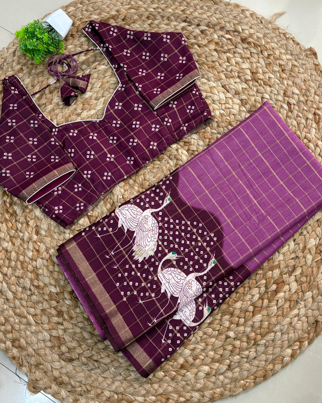 Saree With Stitched Blouse - (SIZE-34-38) - SWSB 686