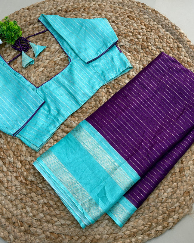 Saree With Stitched Blouse - (SIZE-38-42) - SWSB 681
