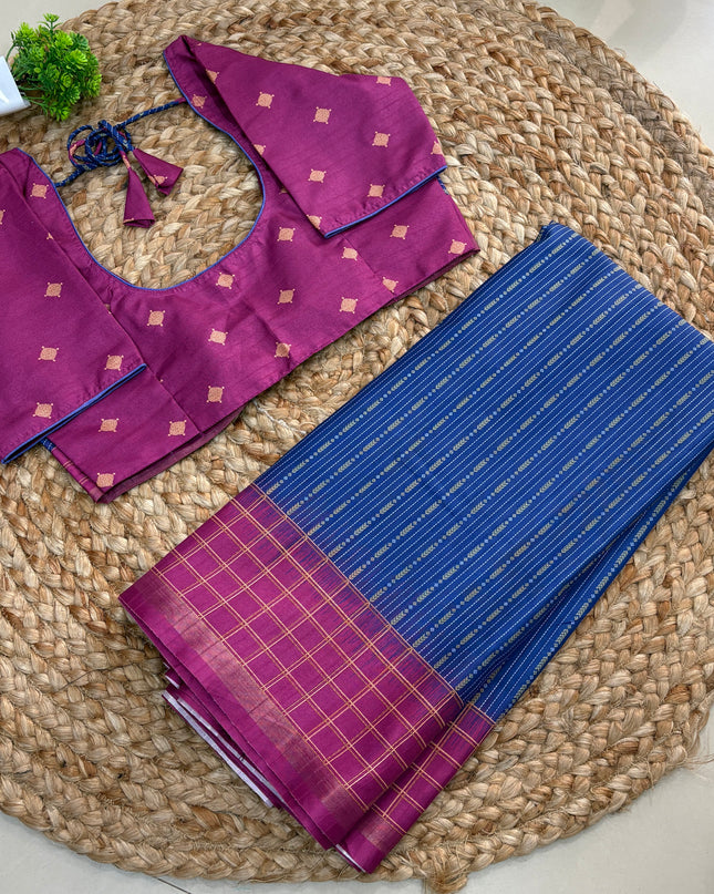 Saree With Stitched Blouse - (SIZE-38-42) - SWSB 679